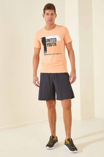 Tommy Life Zipper Pocket Anthracite Men's Shorts - Thumbnail