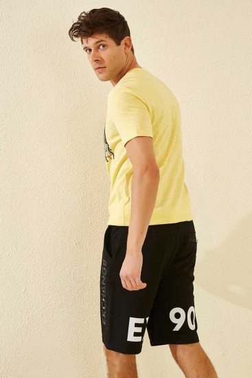 Tommy Life Exchange Printed Black Men's Shorts - Thumbnail