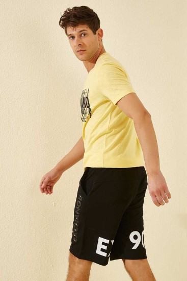 Tommy Life Exchange Printed Black Men's Shorts - Thumbnail
