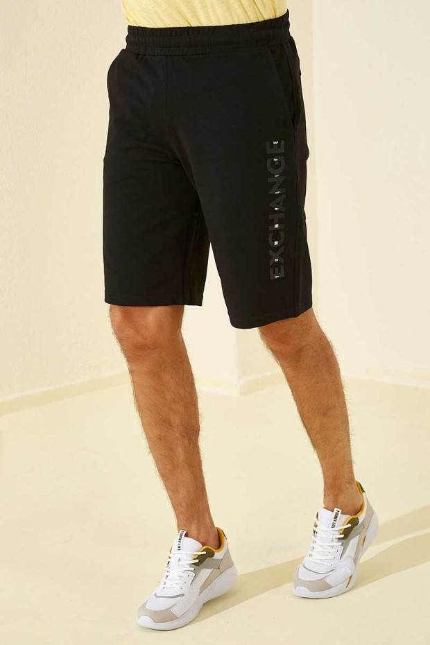 Tommy Life Exchange Printed Black Men's Shorts
