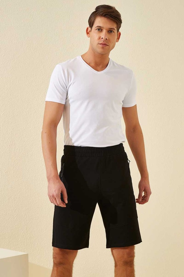 Tommy Life Sports Printed Black Men's Shorts