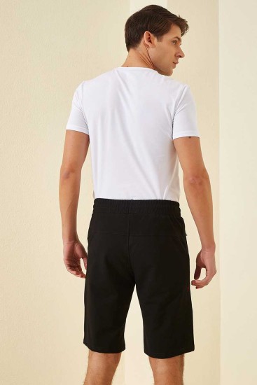 Tommy Life Sports Printed Black Men's Shorts - Thumbnail