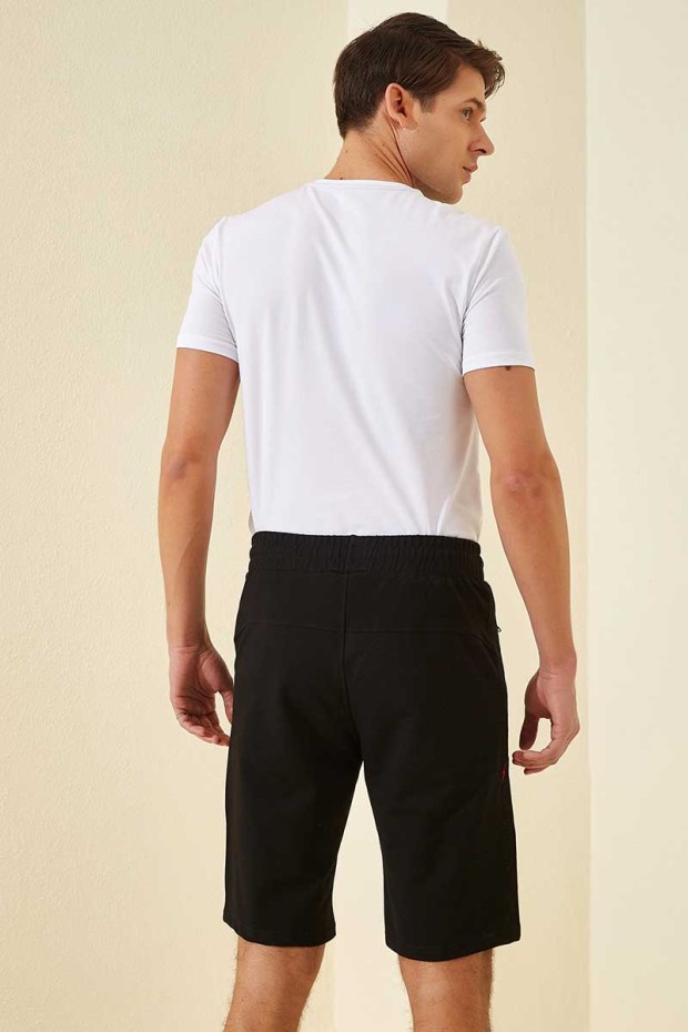 Tommy Life Sports Printed Black Men's Shorts