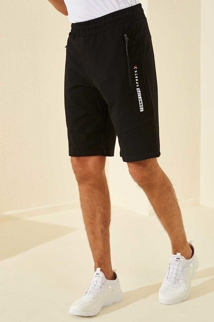 Tommy Life Sports Printed Black Men's Shorts