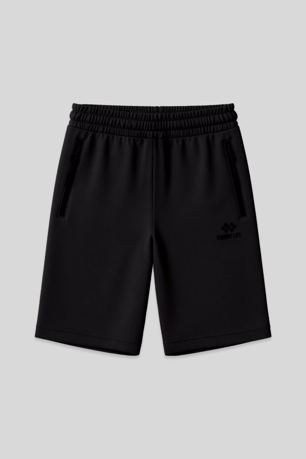 Tommy Life Embroidered Black Men's Shorts - 1