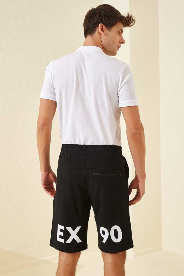 Tommy Life Exchange Printed Black-White Men's Shorts