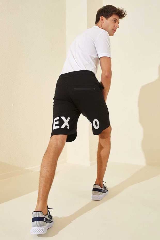 Tommy Life Exchange Printed Black-White Men's Shorts