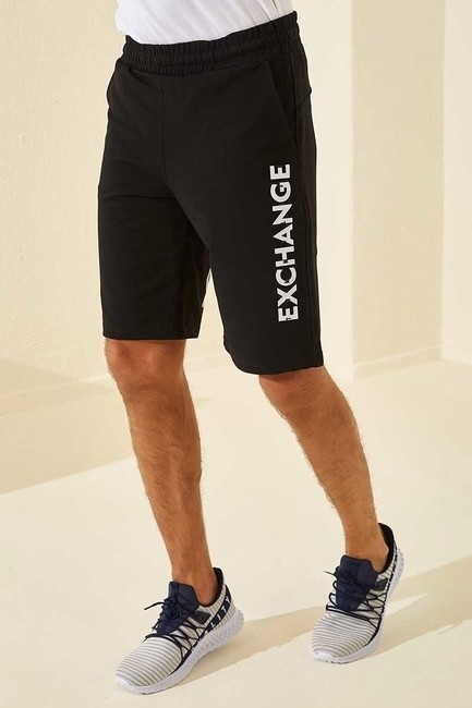 Tommy Life Exchange Printed Black-White Men's Shorts