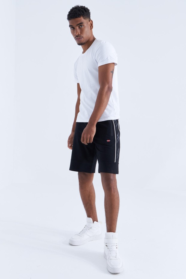 Tommy Life Side Stripe Black-White Men's Shorts