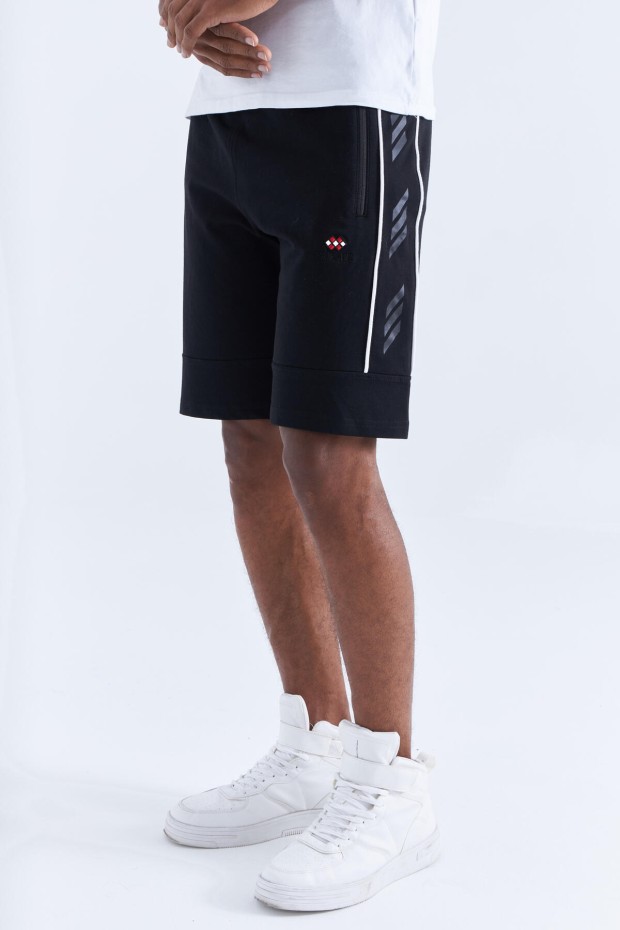 Tommy Life Side Stripe Black-White Men's Shorts