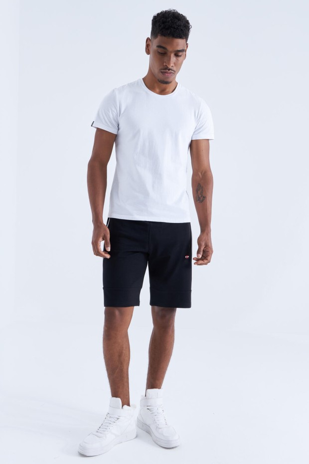 Tommy Life Side Stripe Black-White Men's Shorts