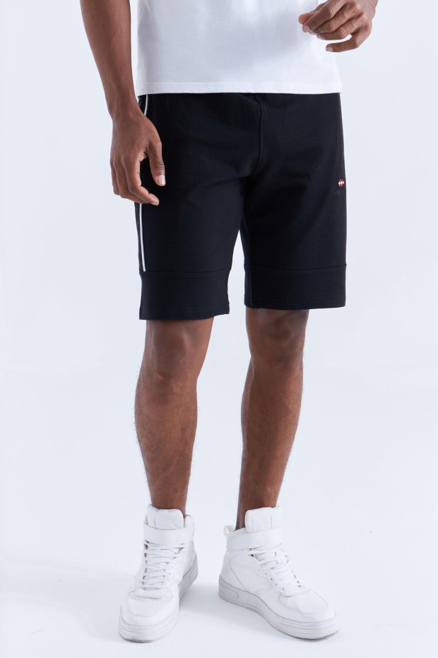 Tommy Life Side Stripe Black-White Men's Shorts