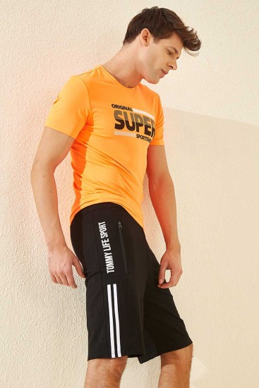Tommy Life Black-White Men's Shorts - Thumbnail
