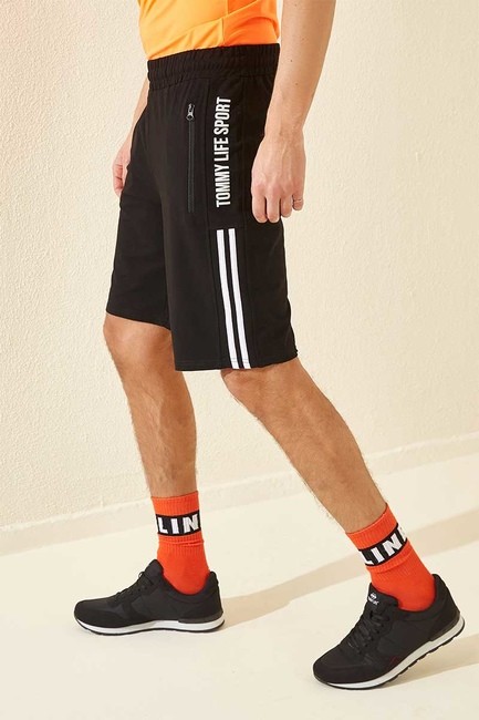 Tommy Life Black-White Men's Shorts