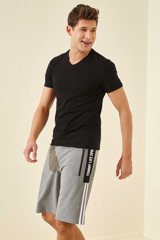 Tommy Life Grey-Melange Men's Shorts