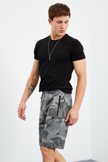 Tommy Life Camouflage Pattern Grey-Melange Men's Shorts 