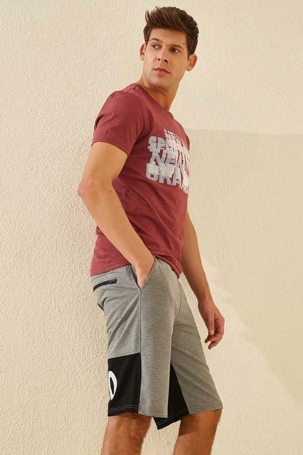 Tommy Life Exchange Printed Grey-Melange Men's Shorts