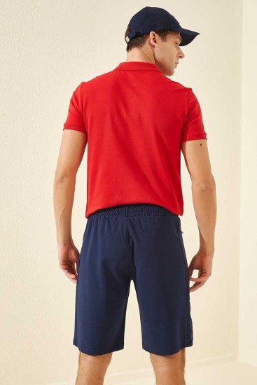 Tommy Life Printed Indigo Men's Shorts - Thumbnail