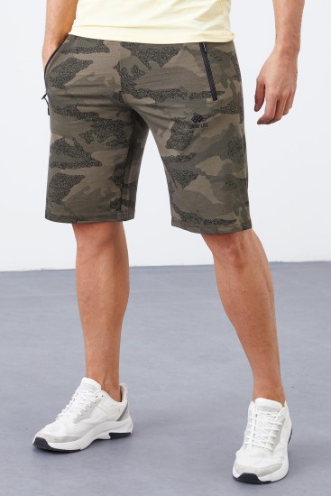 Tommy Life Camouflage Pattern Khaki Men's Shorts - TOMMYLIFE (1)