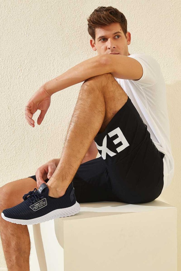 Tommy Life Exchange Printed Navy Blue Men's Shorts