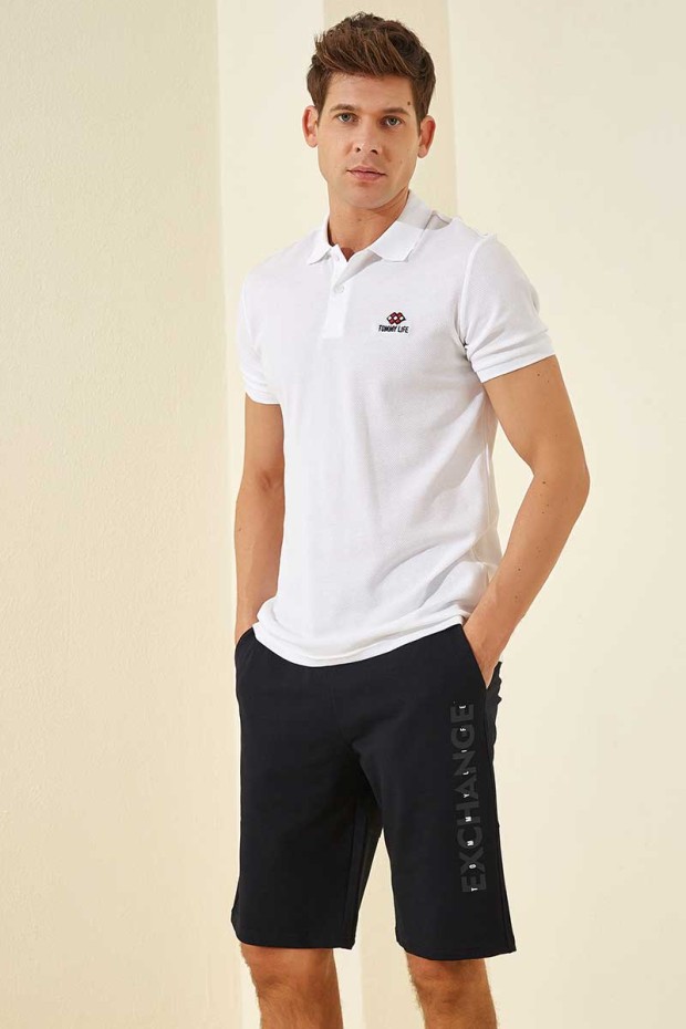 Tommy Life Exchange Printed Navy Blue Men's Shorts