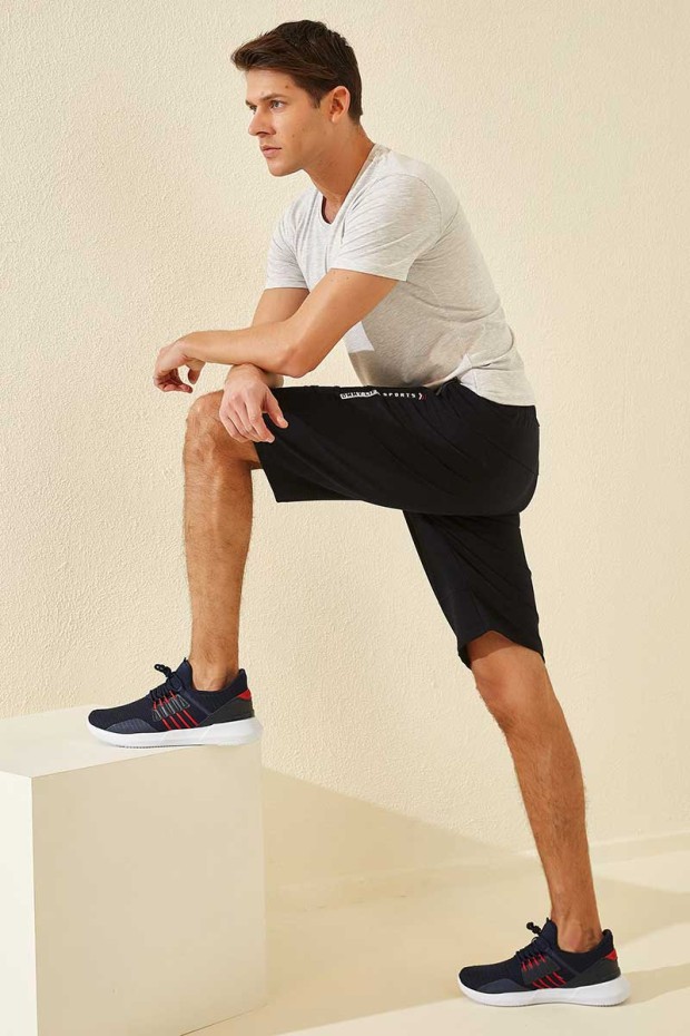 Tommy Life Sports Printed Navy Blue Men's Shorts