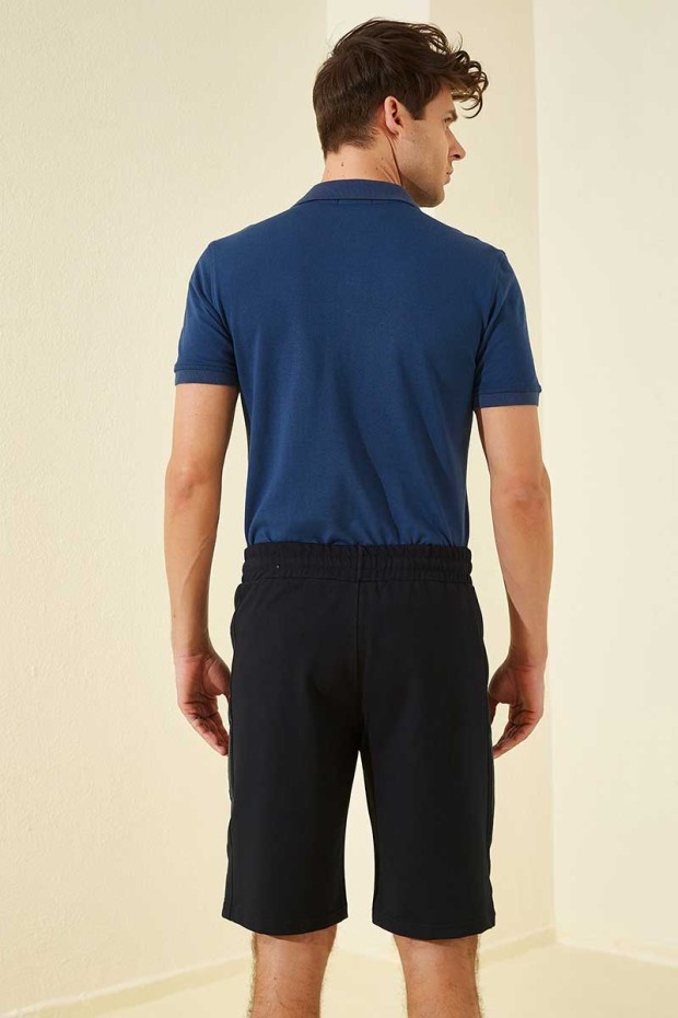 Tommy Life Printed Navy Blue Men's Shorts