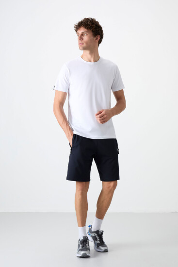 Tommy Life Embroidered Navy Blue Men's Shorts - TOMMYLIFE (1)