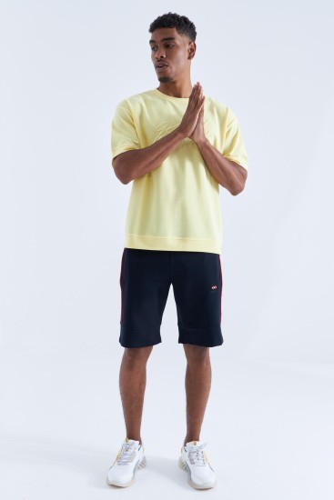 Tommy Life Side Stripe Navy Blue-Red Men's Shorts - TOMMYLIFE (1)