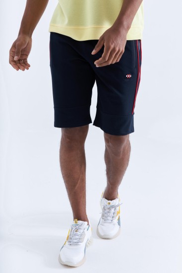 Tommy Life Side Stripe Navy Blue-Red Men's Shorts 