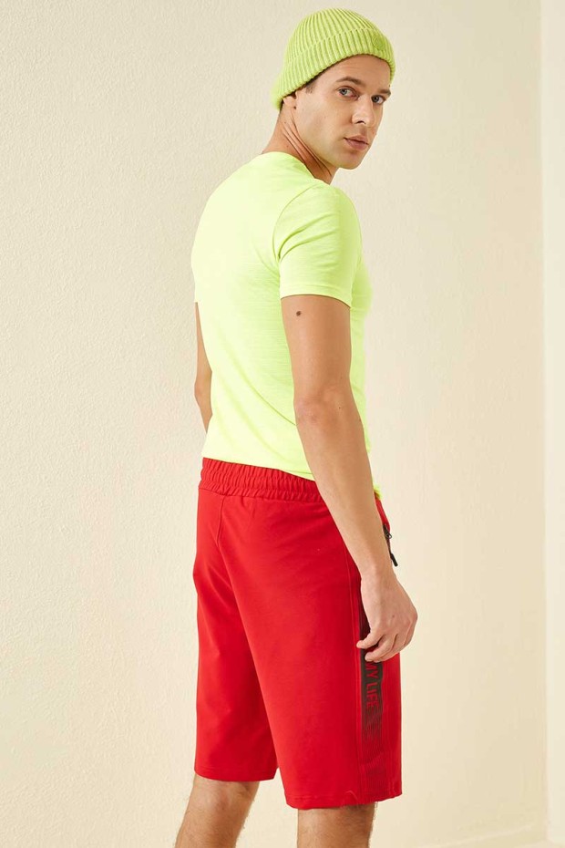 Tommy Life Printed Red Men's Shorts
