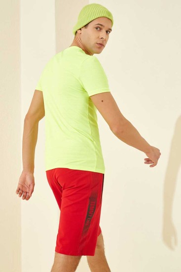 Tommy Life Printed Red Men's Shorts - Thumbnail