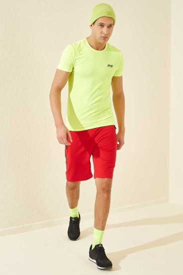 Tommy Life Printed Red Men's Shorts - Thumbnail