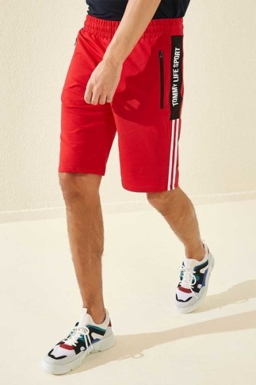Tommy Life Red Men's Shorts - Thumbnail