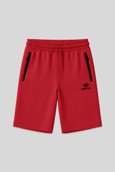 Tommy Life Embroidered Red Men's Shorts 