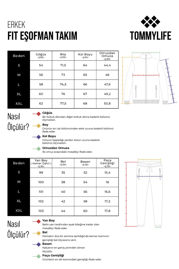 Men's Stand Collar Standard Fit Cuffed Black Tracksuit - 85150