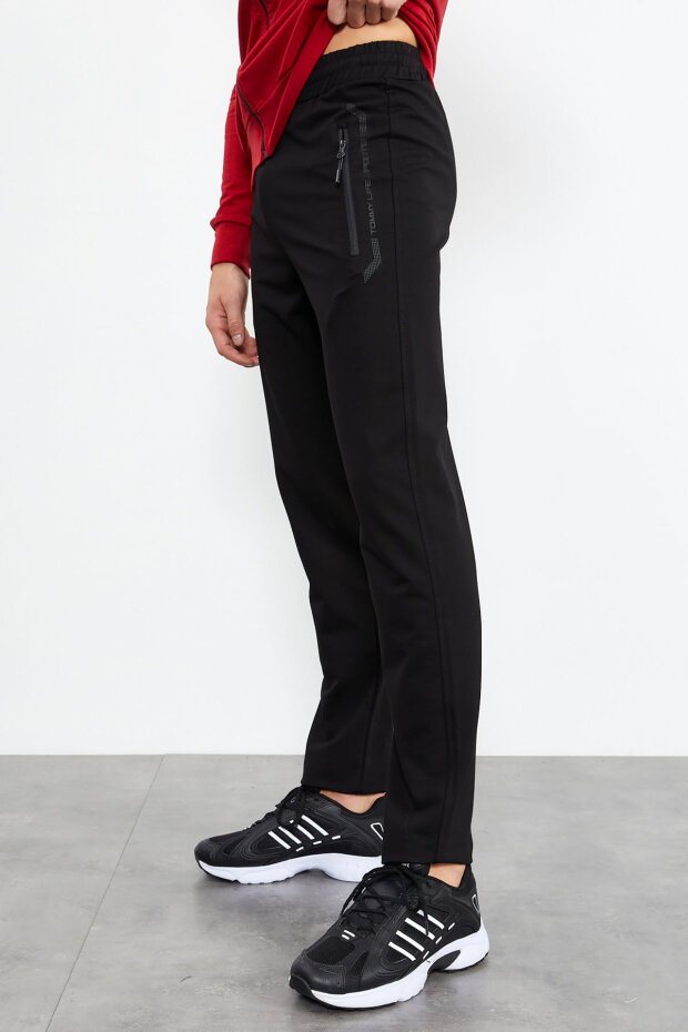 Men's Stand Collar Standard Fit Red-Black Tracksuit - 85152 - 7