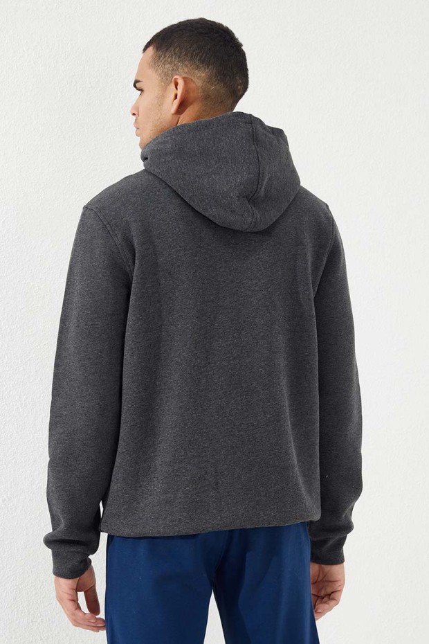 Zipper With Pocket Anthracite Melange Men's Sweatshirt