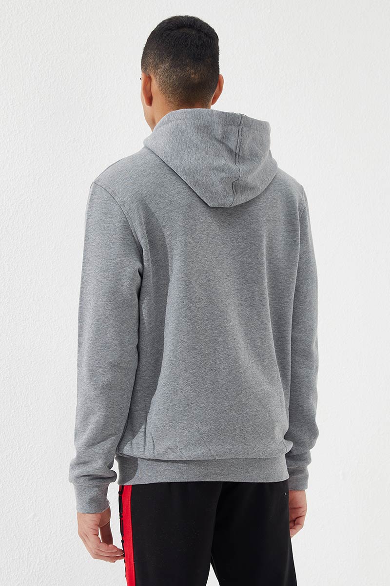 Zipper With Pocket Grey Melange Men's Sweatshirt