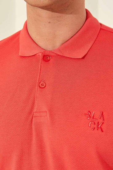Tommy Life Classic Embroidered Polo Coral Men's T-Shirt - Thumbnail