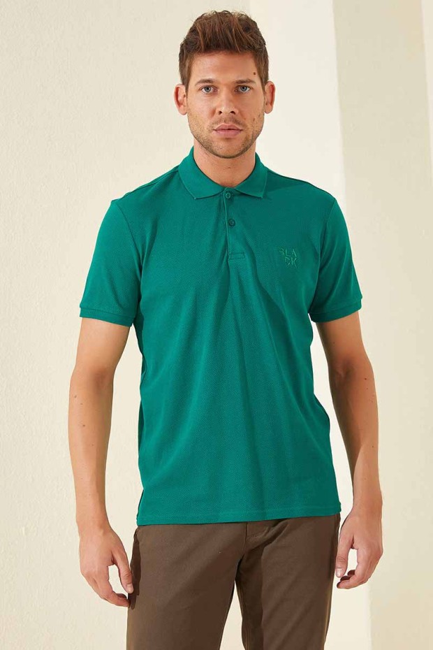 Tommy Life Classic Embroidered Polo Dark Green Men's T-Shirt