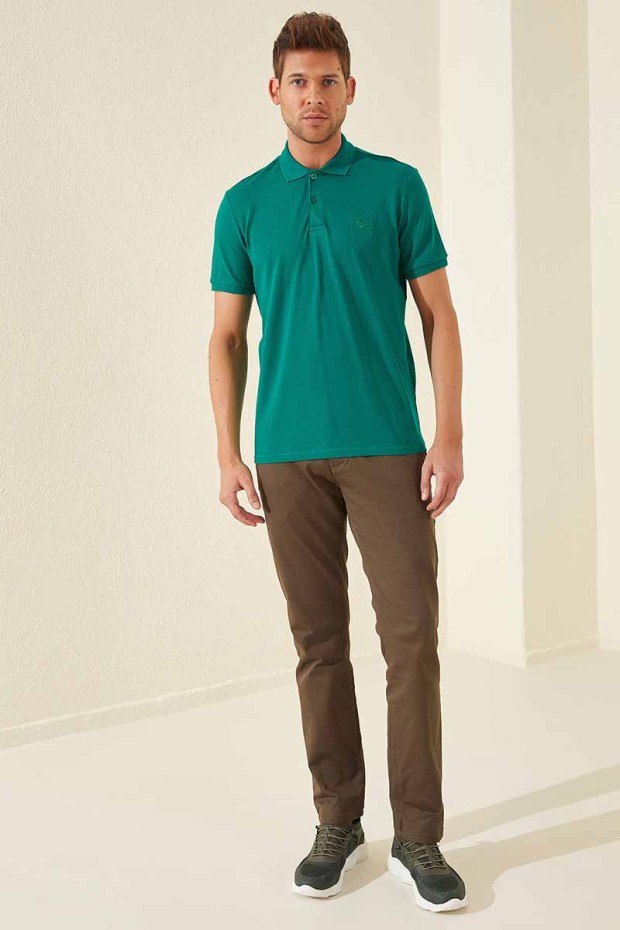 Tommy Life Classic Embroidered Polo Dark Green Men's T-Shirt