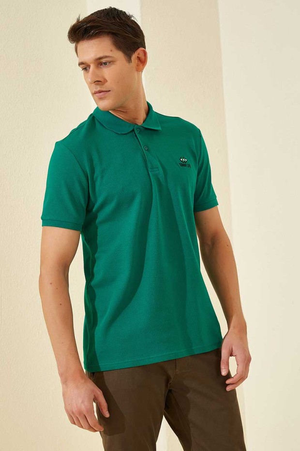 Tommy Life Polo Dark Green Men's T-Shirt