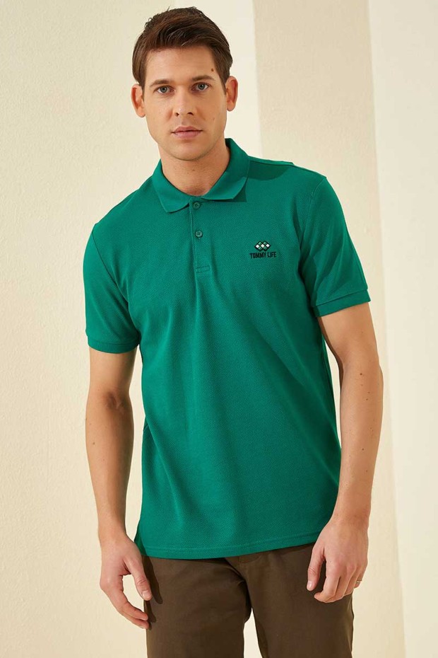 Tommy Life Polo Dark Green Men's T-Shirt