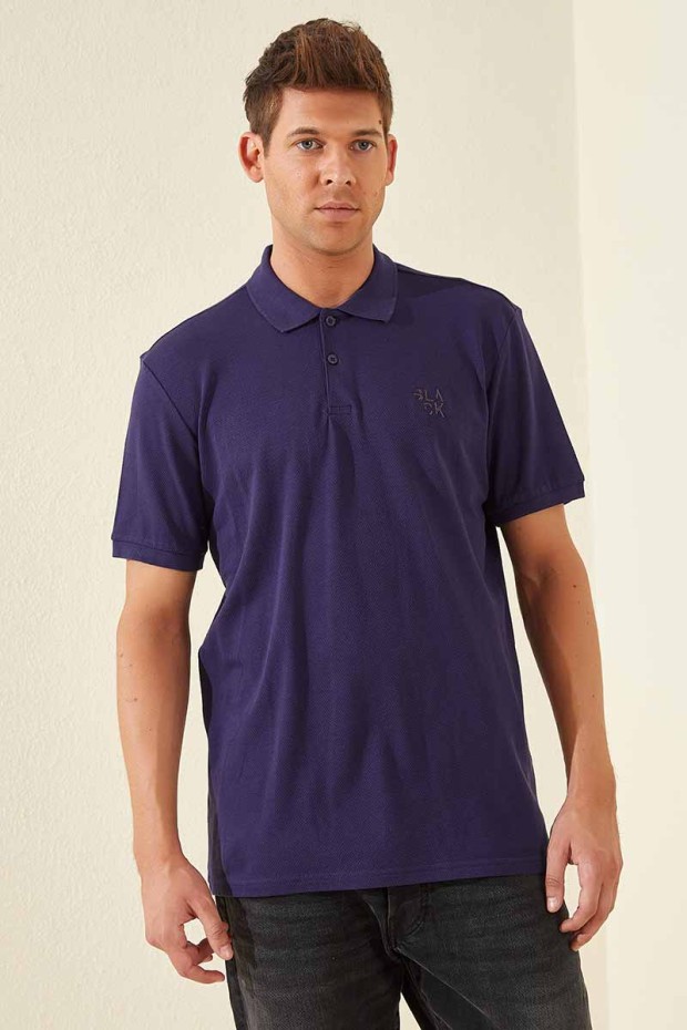 Tommy Life Classic Embroidered Polo Purple Men's T-Shirt