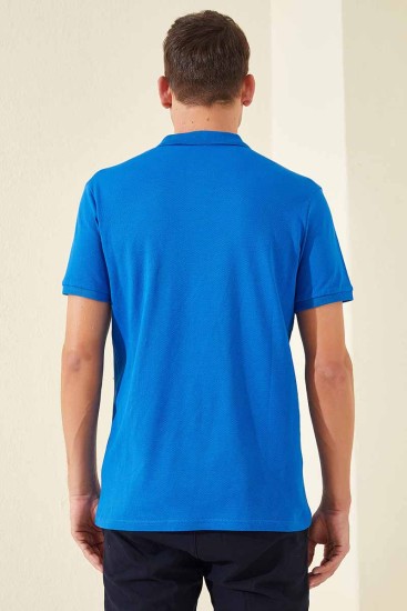 Tommy Life Classic Embroidered Polo Saxe Men's T-Shirt - Thumbnail