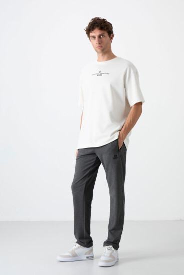 Tommy Life Air Max Printed Anthracite-Melange Men's Tracksuit Bottom - TOMMYLIFE (1)