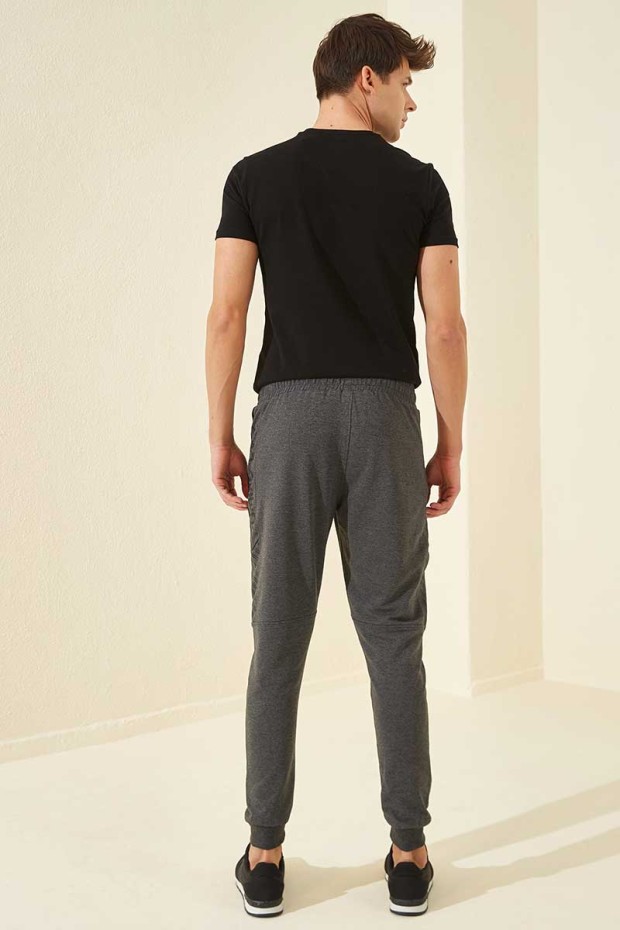 Tommy Life Zipper Pocket Anthracite-Melange Men's Tracksuit Bottom