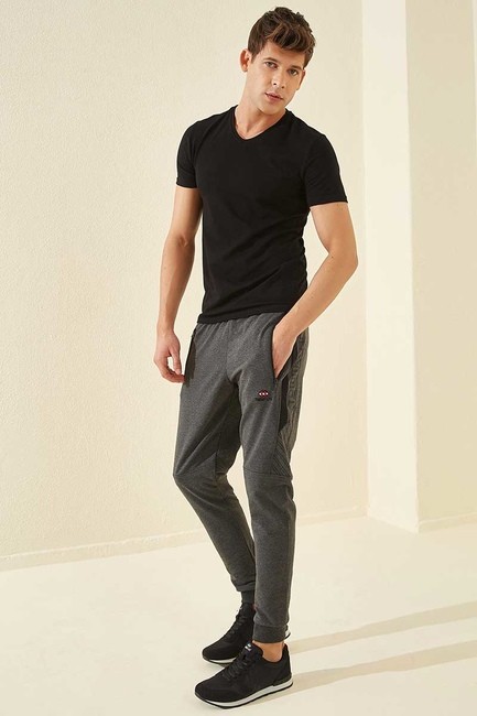 Tommy Life Zipper Pocket Anthracite-Melange Men's Tracksuit Bottom