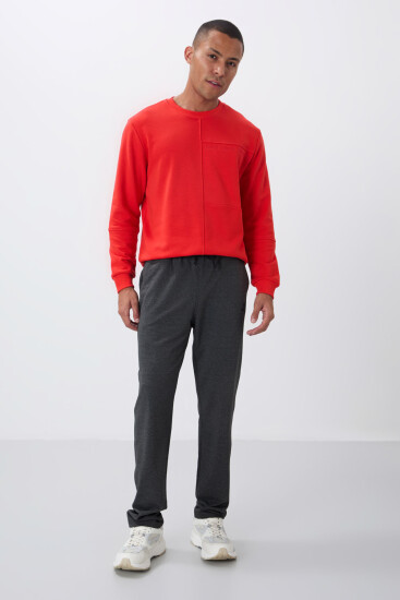 Tommy Life Classic Embroidered Anthracite-Melange Men's Tracksuit Bottom - TOMMYLIFE (1)